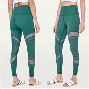 Lululemon Seek The Heat Tight Sz 6 28" In Green Jasper leggings